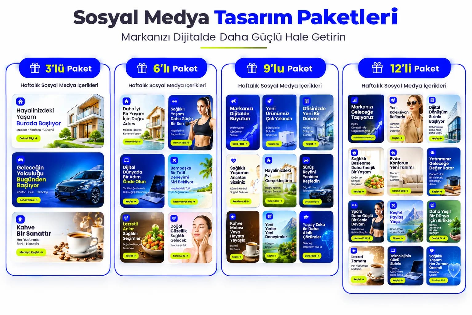 Godipa Sosyal Medya Tasarım Paketleri (3'lü, 6'lı, 9'lu, 12'li)